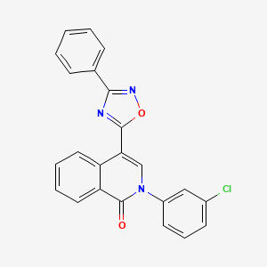 molecular formula C23H14ClN3O2 B2579575 2-(3-chlorophenyl)-4-(3-phenyl-1,2,4-oxadiazol-5-yl)isoquinolin-1(2H)-one CAS No. 1326832-75-0
