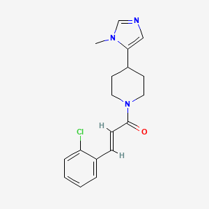 molecular formula C18H20ClN3O B2579577 (E)-3-(2-Chlorophenyl)-1-[4-(3-methylimidazol-4-yl)piperidin-1-yl]prop-2-en-1-one CAS No. 2321333-90-6