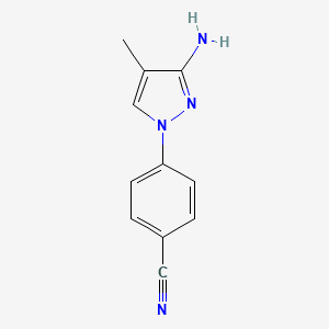 molecular formula C11H10N4 B2579579 4-(3-amino-4-methyl-1H-pyrazol-1-yl)benzonitrile CAS No. 1249427-15-3