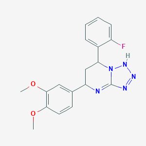 molecular formula C18H18FN5O2 B257958 5-(3,4-dimethoxyphenyl)-7-(2-fluorophenyl)-1,5,6,7-tetrahydrotetrazolo[1,5-a]pyrimidine 