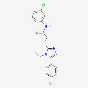 2-((5-(4-bromophenyl)-1-ethyl-1H-imidazol-2-yl)thio)-N-(3-chlorophenyl)acetamide