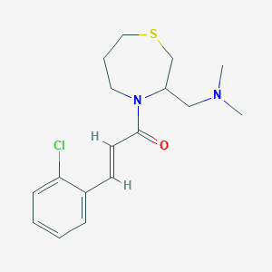 molecular formula C17H23ClN2OS B2579583 (E)-3-(2-chlorophenyl)-1-(3-((dimethylamino)methyl)-1,4-thiazepan-4-yl)prop-2-en-1-one CAS No. 1421586-73-3