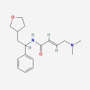 molecular formula C18H26N2O2 B2579586 (E)-4-(Dimethylamino)-N-[2-(oxolan-3-yl)-1-phenylethyl]but-2-enamide CAS No. 2411337-45-4