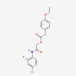 molecular formula C18H17ClFNO4 B2579591 2-[(4-Chloro-2-fluorophenyl)amino]-2-oxoethyl (4-ethoxyphenyl)acetate CAS No. 1327606-35-8