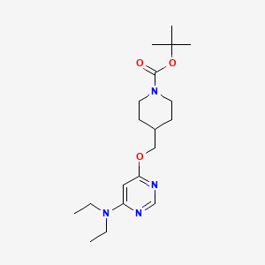 molecular formula C19H32N4O3 B2579597 叔丁基4-(((6-(二乙氨基)嘧啶-4-基)氧基)甲基)哌啶-1-羧酸酯 CAS No. 1353947-42-8
