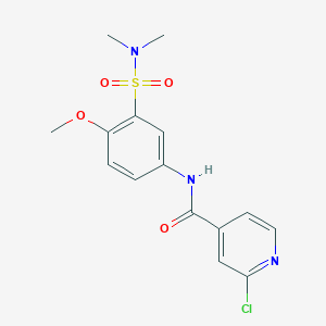 molecular formula C15H16ClN3O4S B2579602 2-chloro-N-[3-(dimethylsulfamoyl)-4-methoxyphenyl]pyridine-4-carboxamide CAS No. 1118856-84-0