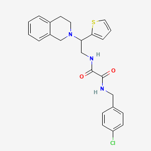 molecular formula C24H24ClN3O2S B2579604 N1-(4-chlorobenzyl)-N2-(2-(3,4-dihydroisoquinolin-2(1H)-yl)-2-(thiophen-2-yl)ethyl)oxalamide CAS No. 898407-96-0