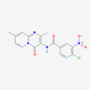 molecular formula C17H13ClN4O4 B2579607 4-chloro-N-(2,8-dimethyl-4-oxo-4H-pyrido[1,2-a]pyrimidin-3-yl)-3-nitrobenzamide CAS No. 920489-08-3