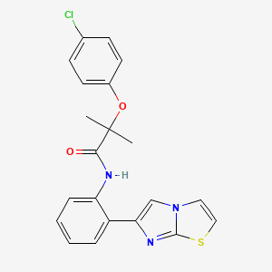 molecular formula C21H18ClN3O2S B2579612 2-(4-氯苯氧基)-N-(2-(咪唑并[2,1-b]噻唑-6-基)苯基)-2-甲基丙酰胺 CAS No. 1705096-33-8