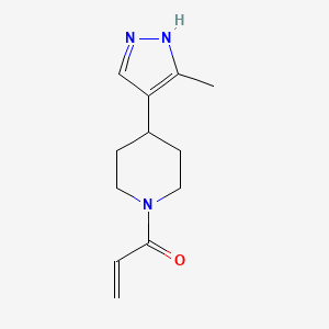 molecular formula C12H17N3O B2579614 1-[4-(5-Methyl-1H-pyrazol-4-yl)piperidin-1-yl]prop-2-en-1-one CAS No. 2224363-36-2