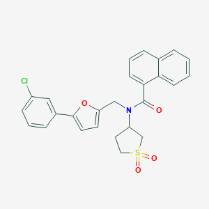 molecular formula C26H22ClNO4S B257962 N-{[5-(3-chlorophenyl)-2-furyl]methyl}-N-(1,1-dioxidotetrahydro-3-thienyl)-1-naphthamide 