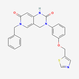 molecular formula C24H20N4O3S B2579627 6-Benzyl-3-(3-(thiazol-5-ylmethoxy)phenyl)-3,4-dihydropyrido[4,3-d]pyrimidine-2,7(1H,6H)-dione CAS No. 2104030-82-0