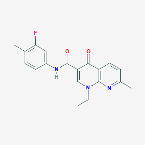 molecular formula C19H18FN3O2 B2579635 1-ethyl-N-(3-fluoro-4-methylphenyl)-7-methyl-4-oxo-1,4-dihydro-1,8-naphthyridine-3-carboxamide CAS No. 1251598-36-3