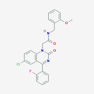 2-(6-chloro-4-(2-fluorophenyl)-2-oxoquinazolin-1(2H)-yl)-N-(2-methoxybenzyl)acetamide