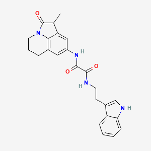 molecular formula C24H24N4O3 B2579640 N'-[2-(1H-indol-3-yl)ethyl]-N-{3-methyl-2-oxo-1-azatricyclo[6.3.1.0^{4,12}]dodeca-4,6,8(12)-trien-6-yl}ethanediamide CAS No. 898411-52-4