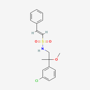 molecular formula C18H20ClNO3S B2579641 (E)-N-(2-(3-chlorophenyl)-2-methoxypropyl)-2-phenylethenesulfonamide CAS No. 1799256-07-7