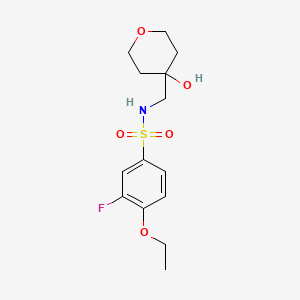 molecular formula C14H20FNO5S B2579646 4-ethoxy-3-fluoro-N-((4-hydroxytetrahydro-2H-pyran-4-yl)methyl)benzenesulfonamide CAS No. 1351640-89-5