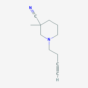 molecular formula C11H16N2 B2579651 1-But-3-ynyl-3-methylpiperidine-3-carbonitrile CAS No. 1882002-98-3