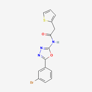 molecular formula C14H10BrN3O2S B2579659 N-(5-(3-溴苯基)-1,3,4-恶二唑-2-基)-2-(噻吩-2-基)乙酰胺 CAS No. 1171993-06-8