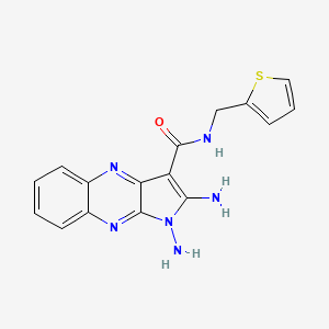 molecular formula C16H14N6OS B2579663 1,2-diamino-N-(thiophen-2-ylmethyl)-1H-pyrrolo[2,3-b]quinoxaline-3-carboxamide CAS No. 881551-38-8