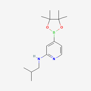molecular formula C15H25BN2O2 B2579666 Isobutyl-[4-(4,4,5,5-tetramethyl-[1,3,2]dioxaborolan-2-YL)-pyridin-2-YL]-amine CAS No. 2096339-50-1