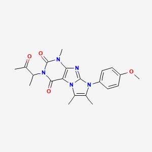 molecular formula C21H23N5O4 B2579671 6-(4-甲氧基苯基)-4,7,8-三甲基-2-(3-氧代丁-2-基)嘌呤[7,8-a]咪唑-1,3-二酮 CAS No. 876670-55-2