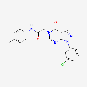 molecular formula C20H16ClN5O2 B2579673 2-[1-(3-氯苯基)-4-氧代吡唑并[3,4-d]嘧啶-5-基]-N-(4-甲基苯基)乙酰胺 CAS No. 887457-66-1