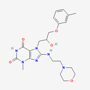 7-(2-hydroxy-3-(m-tolyloxy)propyl)-3-methyl-8-((2-morpholinoethyl)amino)-1H-purine-2,6(3H,7H)-dione