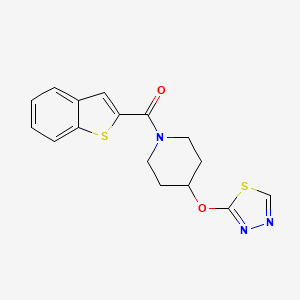 molecular formula C16H15N3O2S2 B2579682 (4-((1,3,4-噻二唑-2-基)氧基)哌啶-1-基)(苯并[b]噻吩-2-基)甲苯酮 CAS No. 2178773-28-7