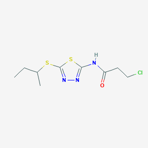 molecular formula C9H14ClN3OS2 B2579684 N-(5-(叔丁基硫)-1,3,4-噻二唑-2-基)-3-氯丙酰胺 CAS No. 391875-51-7