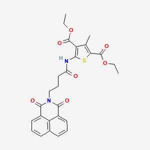 molecular formula C27H26N2O7S B2579694 5-[4-(1,3-二氧代苯并[de]异喹啉-2-基)丁酰氨基]-3-甲硫代吩-2,4-二甲酸二乙酯 CAS No. 324045-05-8