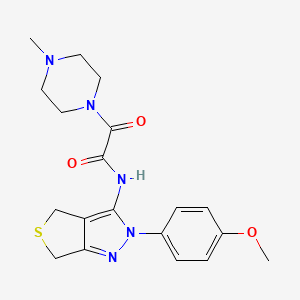 molecular formula C19H23N5O3S B2579697 N-[2-(4-甲氧基苯基)-4,6-二氢噻吩并[3,4-c]吡唑-3-基]-2-(4-甲基哌嗪-1-基)-2-氧代乙酰胺 CAS No. 946332-04-3