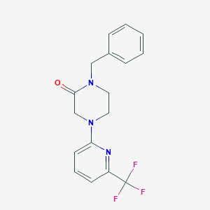 molecular formula C17H16F3N3O B2579704 1-Benzyl-4-[6-(trifluoromethyl)pyridin-2-yl]piperazin-2-one CAS No. 2415472-79-4