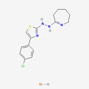molecular formula C15H18BrClN4S B2579705 4-(4-chlorophenyl)-2-(2-(3,4,5,6-tetrahydro-2H-azepin-7-yl)hydrazinyl)thiazole hydrobromide CAS No. 481041-16-1