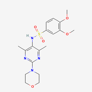 molecular formula C18H24N4O5S B2579713 N-(4,6-二甲基-2-吗啉代嘧啶-5-基)-3,4-二甲氧基苯磺酰胺 CAS No. 1448054-22-5