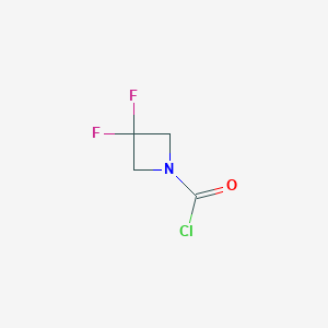 molecular formula C4H4ClF2NO B2579716 3,3-二氟氮杂环丙烷-1-甲酰氯 CAS No. 2503207-95-0