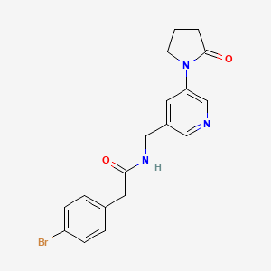 molecular formula C18H18BrN3O2 B2579725 2-(4-溴苯基)-N-((5-(2-氧代吡咯烷-1-基)吡啶-3-基)甲基)乙酰胺 CAS No. 2034535-75-4