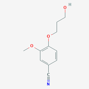molecular formula C11H13NO3 B2579728 4-(3-Hydroxypropoxy)-3-methoxybenzonitrile CAS No. 1157110-67-2