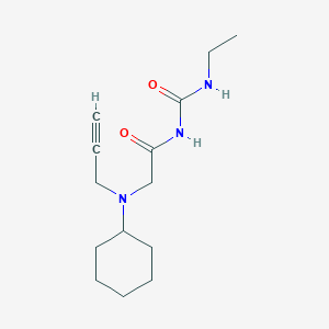 molecular formula C14H23N3O2 B2579732 1-{2-[Cyclohexyl(prop-2-yn-1-yl)amino]acetyl}-3-ethylurea CAS No. 1252150-08-5