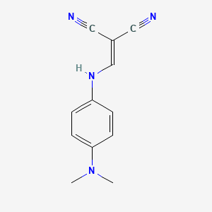 molecular formula C12H12N4 B2579747 (((4-(Dimethylamino)phenyl)amino)methylene)methane-1,1-dicarbonitrile CAS No. 91559-93-2