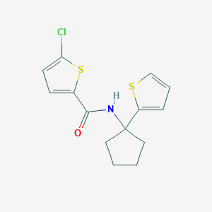 molecular formula C14H14ClNOS2 B2579748 5-chloro-N-(1-(thiophen-2-yl)cyclopentyl)thiophene-2-carboxamide CAS No. 2034506-38-0