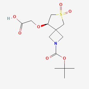 molecular formula C13H21NO7S B2579749 2-((2-(Tert-butoxycarbonyl)-6,6-dioxido-6-thia-2-azaspiro[3.4]octan-8-yl)oxy)acetic acid CAS No. 1823823-15-9