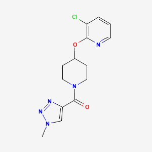molecular formula C14H16ClN5O2 B2579757 (4-((3-chloropyridin-2-yl)oxy)piperidin-1-yl)(1-methyl-1H-1,2,3-triazol-4-yl)methanone CAS No. 1448136-98-8