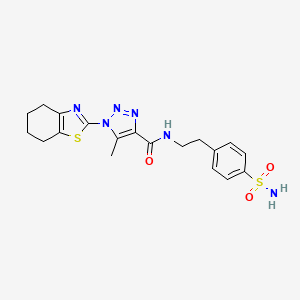 molecular formula C19H22N6O3S2 B2579764 5-methyl-N-(4-sulfamoylphenethyl)-1-(4,5,6,7-tetrahydrobenzo[d]thiazol-2-yl)-1H-1,2,3-triazole-4-carboxamide CAS No. 1286724-92-2
