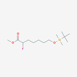 molecular formula C14H29FO3Si B2579766 Methyl 7-(tert-butyldimethylsilyloxy)-2-fluoroheptanoate CAS No. 1864056-66-5