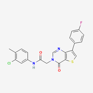molecular formula C21H15ClFN3O2S B2579768 N-(3-chloro-4-methylphenyl)-2-[7-(4-fluorophenyl)-4-oxothieno[3,2-d]pyrimidin-3(4H)-yl]acetamide CAS No. 1207023-35-5