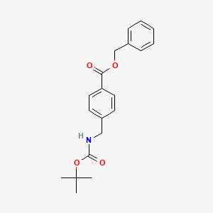 molecular formula C20H23NO4 B2579775 Benzyl 4-((tert-butoxycarbonylamino)methyl)benzoate CAS No. 204199-03-1