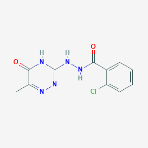 molecular formula C11H10ClN5O2 B2579778 2-氯-N'-(6-甲基-5-氧代-4,5-二氢-1,2,4-三嗪-3-基)苯甲酰肼 CAS No. 905797-57-1
