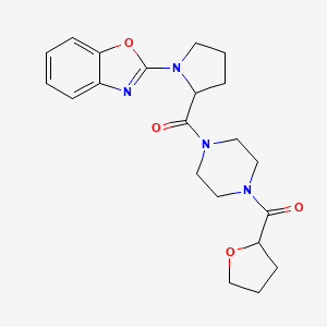molecular formula C21H26N4O4 B2579779 (1-(Benzo[d]oxazol-2-yl)pyrrolidin-2-yl)(4-(tetrahydrofuran-2-carbonyl)piperazin-1-yl)methanone CAS No. 2034202-35-0