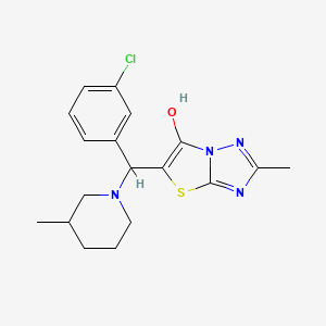 molecular formula C18H21ClN4OS B2579780 5-((3-Chlorophenyl)(3-methylpiperidin-1-yl)methyl)-2-methylthiazolo[3,2-b][1,2,4]triazol-6-ol CAS No. 851969-30-7